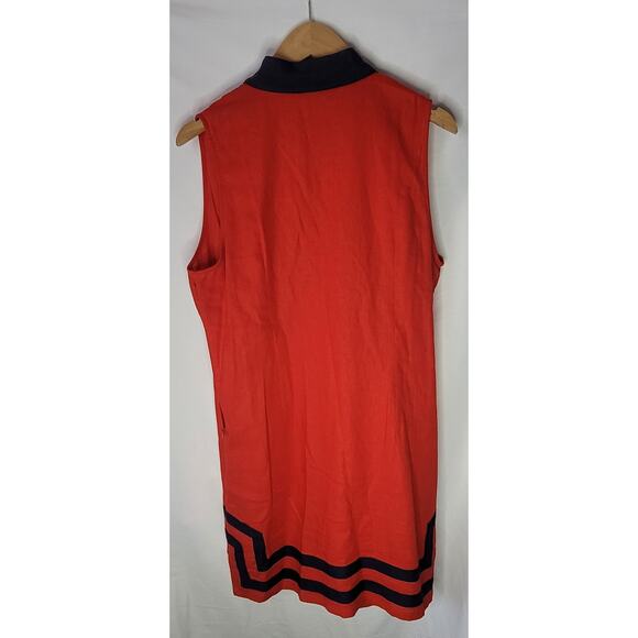 Sail to Sable- Women's Red Sleeveless Classic Tunic- 55% Linen- size Large - Picture 8 of 8